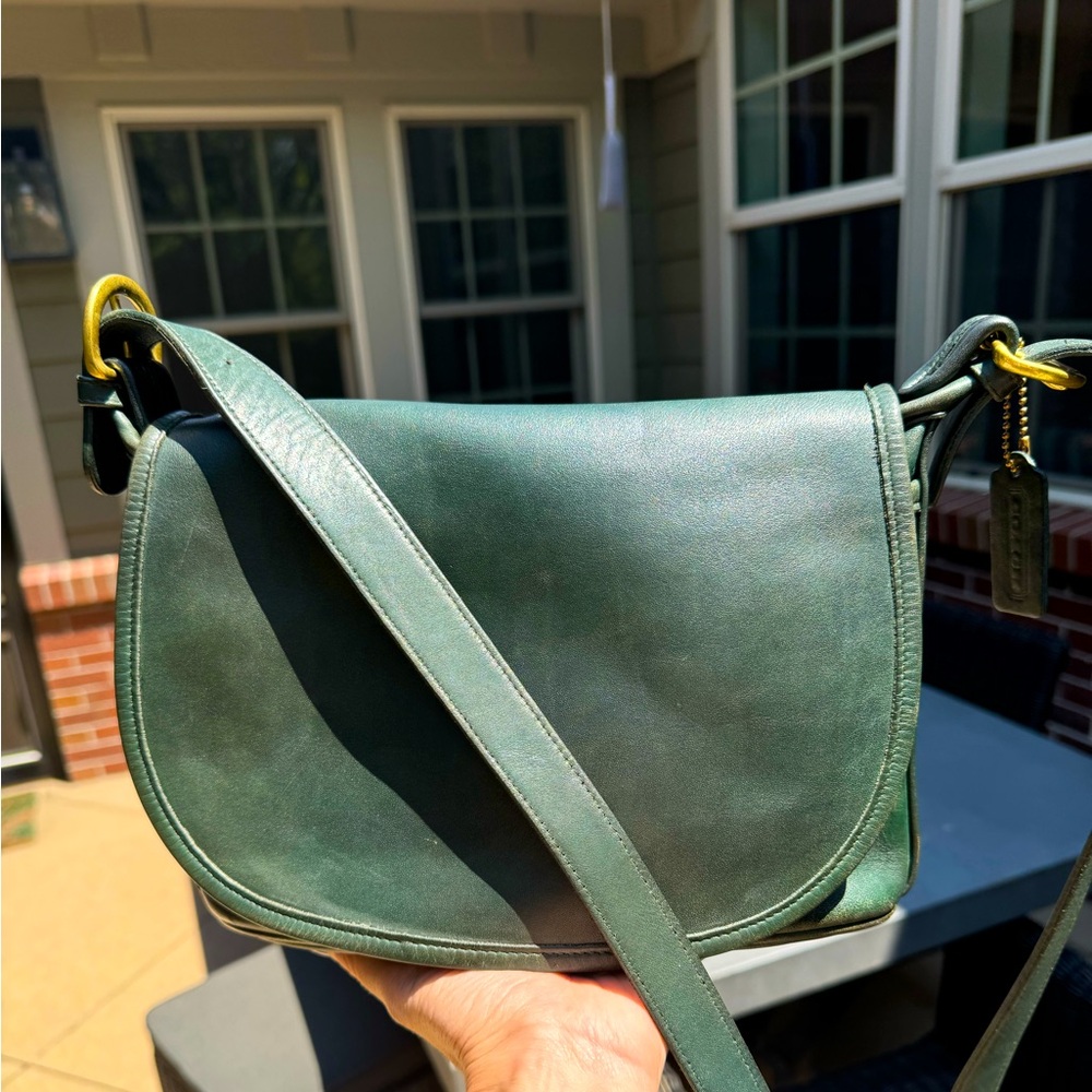 Green Vintage Coach Fletcher bag - what a color!